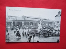 Railway Station-HULL-1900s Postcard