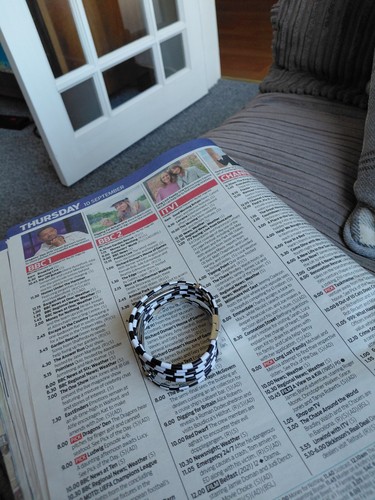 Black and white chequered - and,