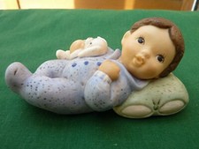 EXTREMELY RARE GOEBEL "NINA MARCO" FIGURINE - BOY WITH PILLOW AND RABBIT