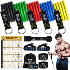 COFOF Resistance Bands Set with Handles, Exercise Bands Stackable up to 150lbs
