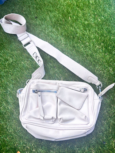Beige faux leather bumbag - faux,
