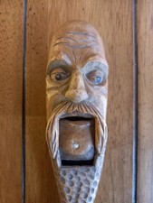 Rare Vintage wooden  hand carved nut cracker 24cm long