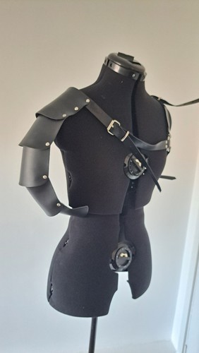 Medieval pleather shoulder - pleather,