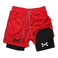 Men 2 in 1 Running Shorts Gym