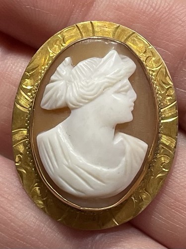 Vintage carved shell - carved,