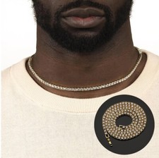 18” Tennis Chain 4MM Iced Out Diamond 18ct Gold Plated Choker Necklace Jewellery