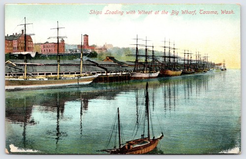 Postcard ships loading with - postcard,