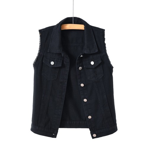 Lady denim sleeveless vest - lady,