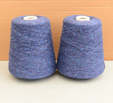 2 Vintage Yeoman Yarns Knitting Crochet Threads Cone 960g Tibet 703 Midnight