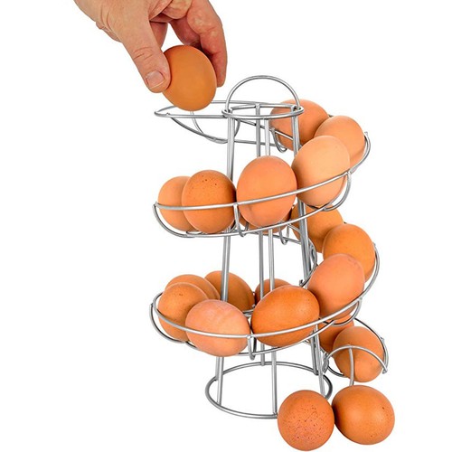 Silver twisted wire egg - silver,