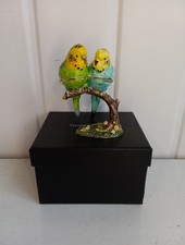 Treasured Trinkets By Juliana - Metal Openable Budgies Trinket Holder (BR)