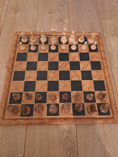 Vintage wooden chess set - chess, box