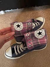 Converse Womens Dark Blue And Tartan Size 6 READ DESCRIPTION 