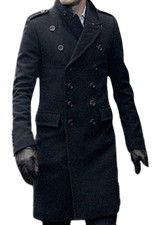 NEW MENS BLACK WOOL DOUBLE