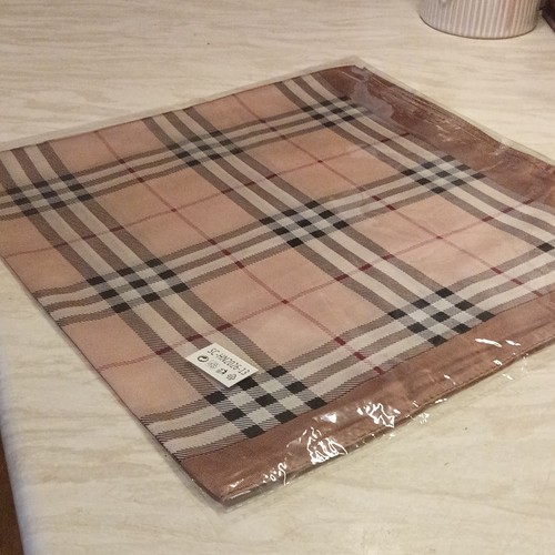 Unisex silk twill check pocket - twill,