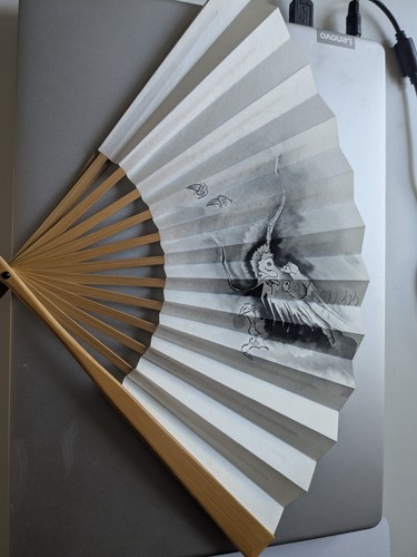Vintage wooden paper - paper, fan