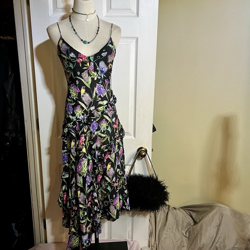 Wms black floral bird - h&m,