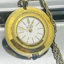 Vintage Buler Ladies Pendant Pocket Watch 17 Jewels with Chain / Necklace