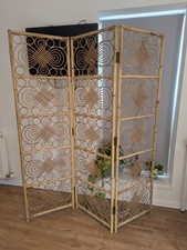 Italian 1970s Bamboo Screen Room Divider Panel Privacy Screen Mid Century Retro