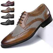 Men's Patchwork Plaid Brogue