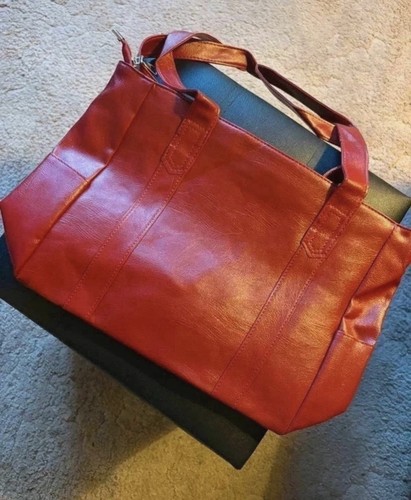 Red faux leather - leather/pu, messenger