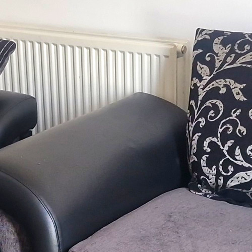 Black grey upholstered - black/grey, sofa