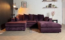 Dfs purple plush corner sofa - plush,