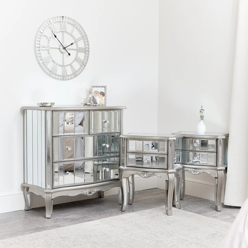 Silver mirrored chest - , of