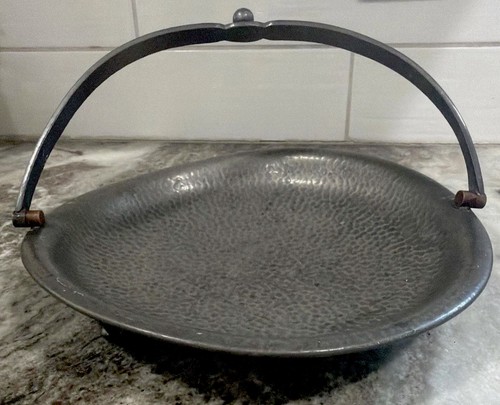 Antique hammered pewter swivel - hammered,