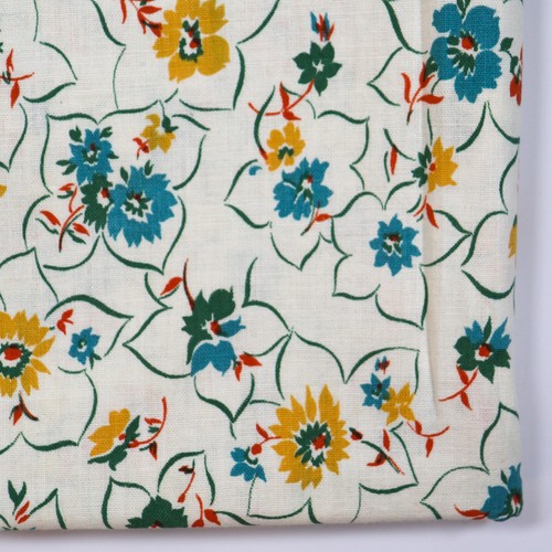 Vintage feedsack fabric floral - fabric,