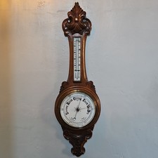 Victorian Oak Carved Aneroid