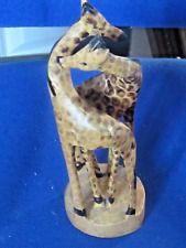 Romantic Giraffes ! African Wooden  hand carved Giraffes