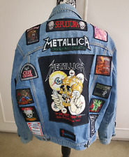 BATTLE JACKET Metal Rock Vintage 1986-91 Patches Metallica Iron Maiden EXCELLENT