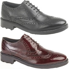 Black oxblood leather brogues - black,