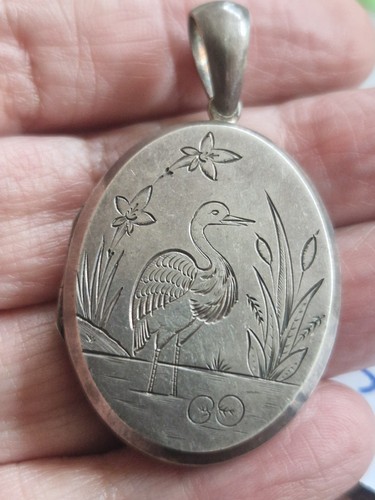 Silver victorian locket - victorian,