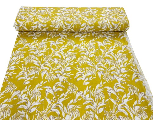 Mustard linen cotton - mustard, blend