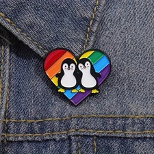 Rainbow Pin Badge Penguin