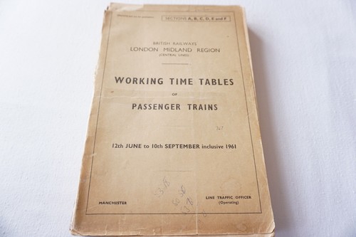 1961 railway working timetable - railway,