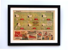 Snoopy , Peanuts by Schultz Original Comic Framed. Christmas , Birthday Gift