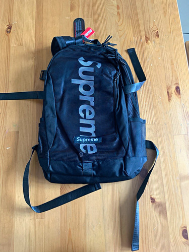 Supreme black logo daypack - supreme,