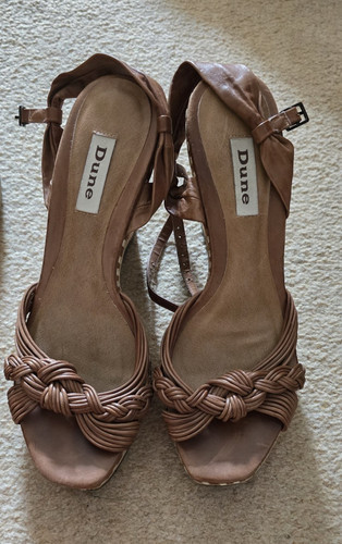 Dune brown leather strappy - leather,
