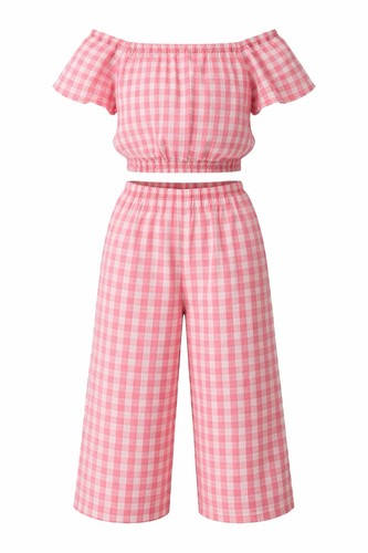 Zara girls pink gingham outfit - zara,