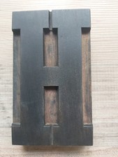 Vintage printer's wooden block letter press letter H 4.25" x 2.5" size - 99p!