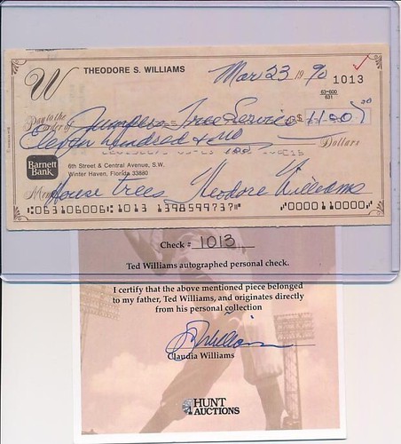 Ted williams check - williams,