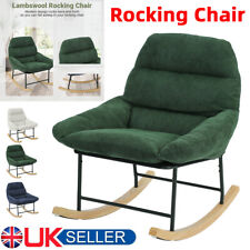 Nursing Rocking Chair Cozy Lambswool Nursery Glider Rocker for Home Living Room
