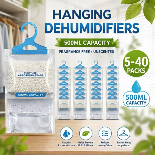 Hanging wardrobe dehumidifier - hanging,