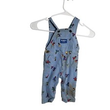 Vintage OshKosh B'Gosh Overalls 6-9 Months Corduroy Teddy Bear Light Blue USA