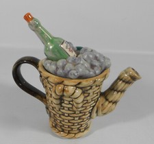 The Teapottery Grapes & Wine Basket Shaped Ceramic Teapot 1995