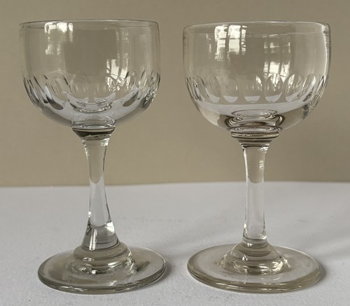 Pair vintage cut glass - cut,