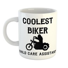 COOLEST BIKER CHILD CARE ASSISTANT MOTORCYCLE LOVERS MUG PERSONALISED GIFT COOL